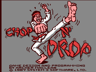 Chop N' Drop title screen for Commodore 64